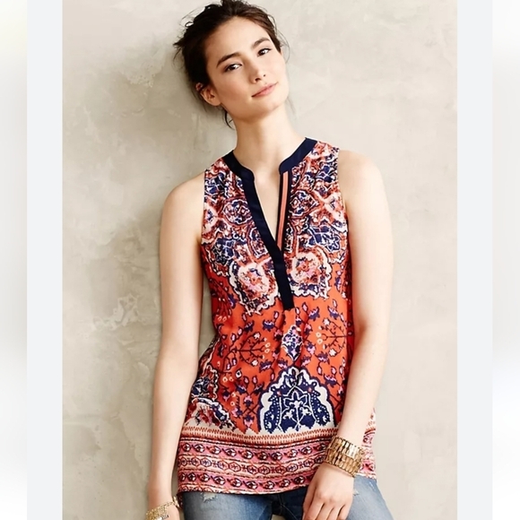 Vanessavirginia Finn Tank top 100% silk Size Small - Picture 1 of 9